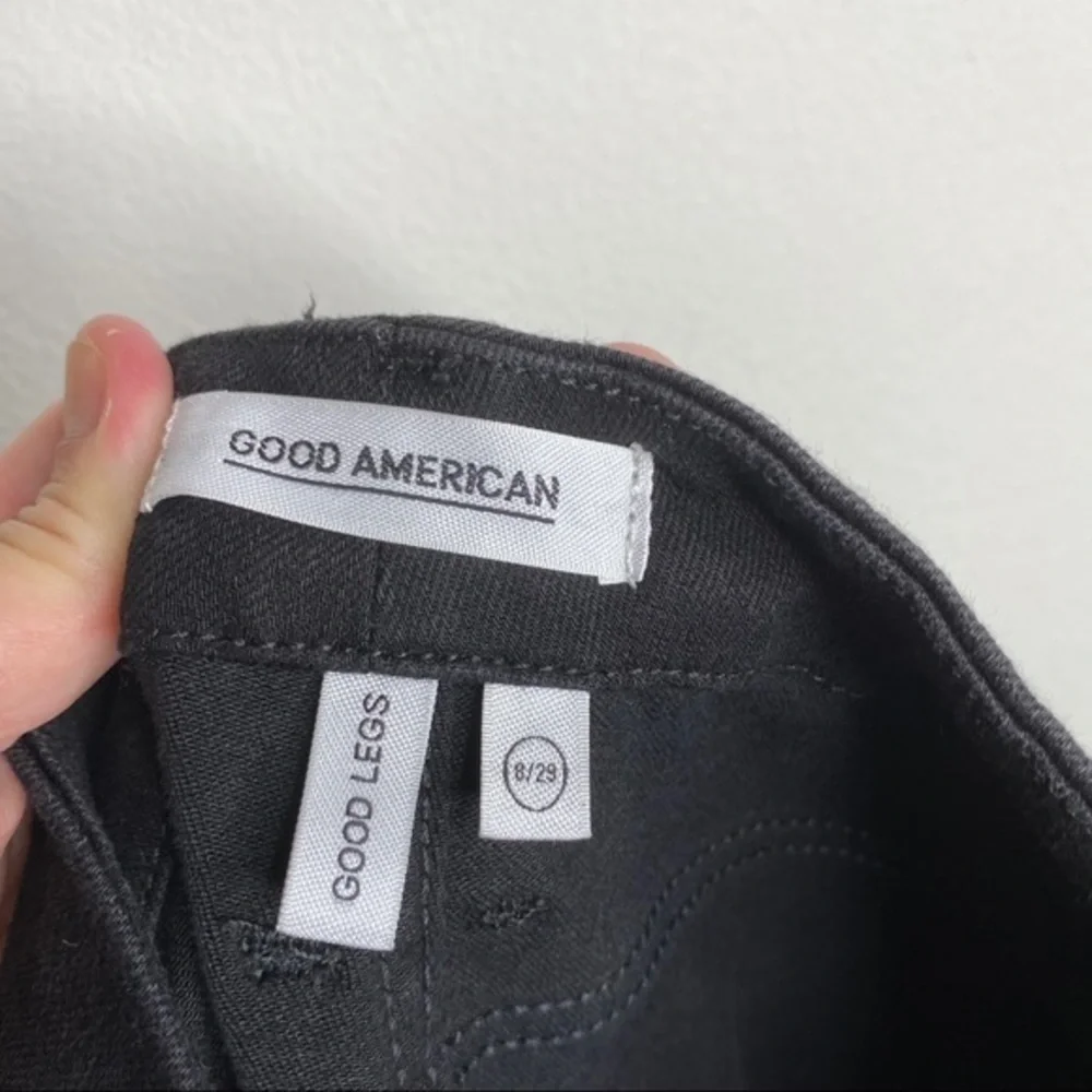 Good American Good Legs Athletic Stripe Black Skinny Jeans NWT